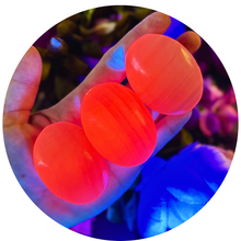Load image into Gallery viewer, Pink Calcite Palm Stones, UV Reactive: 75-99 Grams
