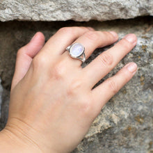 Load image into Gallery viewer, Oval Rainbow Moonstone Ring
